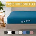 2000TC Fitted Sheet Sets Pillowcases King/Queen/Double/K Single/Single Bed