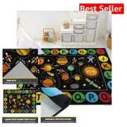 Durable Non-Slip Kids Area Rug - Outer Space Theme for Playrooms & Nurseries