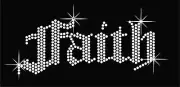 Faith Rhinestone Iron on Transfer Hot Fix DIY Applique crystal