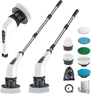 MGLSDeet Electric Spin Scrubber Rechargeable Cleaning Brush with 7 Replaceable Brush Heads, Cordless and Portable Power Scrubber, Electric Bathroom Scrubber for Cleaning Tile, Window, Floor, Tub, Car