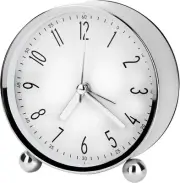 Welltop Analog Alarm Clock, 4 inch Super Silent Non Ticking 4 inch, Silver