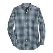 Croft & Barrow Men's Dress Shirt Easy Care Buttoned Collar Clark Plaid Green
