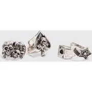 Mens 4 Pack Casino Style Rings in Silver