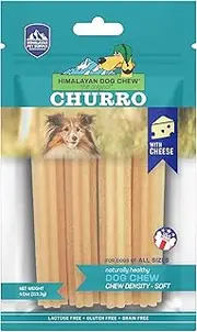 yaky Churro Himalaya Cheese Treats | Lactose Free | Gluten Free | Grain Free | USA Made | for All Breeds | 4 Churros per Pouch | Original Cheese Flavor