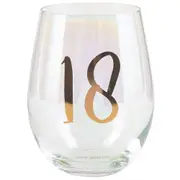 Rainbow Stemless 18th Wine/Alcohol Glass 600ml Birthday Drinking Drinking Cup