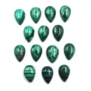 Natural Malachite Pear Cabochon Loose Gemstone Lot 26 Pcs 6*9 MM 42 CT