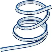 uxcell 40 Inch 100cm Flexible Curve Ruler Can Be Bent, 1 Pcs, Blue