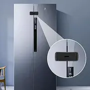 CLYMENE French Door Fridge Lock - Childproof, Adjustable, Easy Install - Cabinet Safety Latch Lock for Kids & Toddlers (Black)