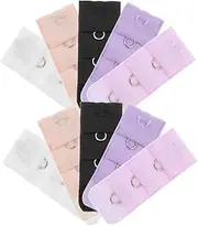 [WESIEVYA] 10pc Bra Extender Hooks Brassiere Extension Hooks Bra Extension Button for Comfort Random Color