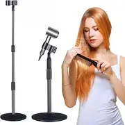Hands Free Hair Dryer Upgraded Blower Holder with Larger Clamp, 18.8-59in Height Adjustable Blow Dryer Floor Countertop Stand Holder with Heavy Base