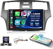 2+64G- for Lexus ES250 ES300 ES330 XV30 2001-2006 Car Radio Wireless Carplay/Android Auto,Android Car Stereo 9Inch Touch Screen GPS Navigation WiFi Bluetooth FM/RDS Mirror Link SWC Backup Camera