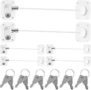 Abizarch 10/6Pcs Freezer Lock Child Proof Refrigerator Lock with Key Self Adhesive Fridge Lock Combo Child Safe Freezer Door Lock Refrigerator Lock for Cabinets Drawers Ovens Washing Machines(white)
