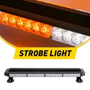 54LED Strobe Light Flashing Bar Emergency Warning Traffic Advisor White+ Amber