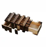 3PCS Antique Vintage Wooden Storage Hidden Magic Gift Box Brain Teaser Puzzle Chest Toy