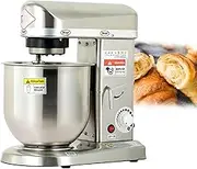 Food Mixer, 3 Speeds Stand Mixer,with Stainless Steel Mixing Bowl, Dough Hooks & Mixer Beaters for Dressings, Frosting, Meringues,Metallic-B(7L)