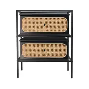 Tammy (Rattan) Bedside Table Black 58x69cm