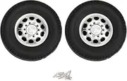 2PCs Front Wheel for Tamiya 1/14 RC Truck Tractor with Aluminum Alloy 10 Hole Wheel Hub High Performance Adaptive and Stronger Lighter Than Equivalent Standard Casting Or B