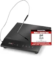 CASO TC2400 Thermo Control Single Induction Hob with Thermometer for Accurate Frying and Cooking, Perfect for SousVide, Temperature Range 60-240°C, Timer, 2400 Watt