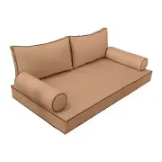 |SLIPCOVER ONLY| S2 Daybed Mattress Bolster Back Covers Contrast Trim Crib AD104