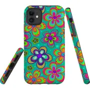 iPhone 11 Case Tough Cover Retro Floral