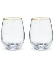 Twine Starlight Stemless Wine Glass Set