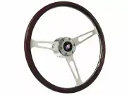 1967-68 Buick 6-Bolt 15" Deluxe Classic Espresso Wood Steering Wheel Kit Slotted