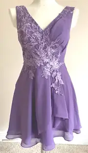 Purple V Neck Sequin Dress w Jacket Prom Wedding XS JJs House NWT *GORGEOUS*