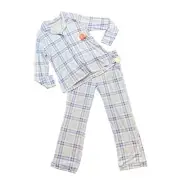 Jaclyn New York Pajamas Womens M Medium Purple Soft Plaid Long Sleeve Pants Set