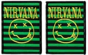Nirvana - Smiley Stripes Logo [Lot of 2] Embroidered Iron / Sew On Round Patches