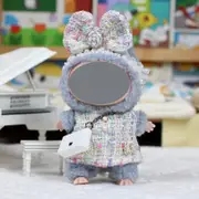 Labubu Baby Clothes 17cm Labubu Cloth Clothes Heartbeat Macaron Vinyl Face Doll Baby Clothes Replacement——style:Colorful Fragrance Two Piece Set (White)