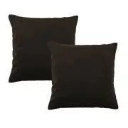 Bianca Pair of Vivid Coordinates Velvet European Pillowcases Chocolate 65 x 65cm