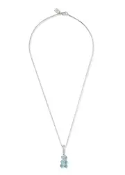 Crystal Haze Nostalgia Bear Silver-plated Necklace - Light Blue - One Size One Size