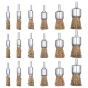 18 Pack Wire End Brush Set Wire Brush for Drill 6 Sizes 0.012" Brass Coated C...