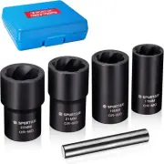 5 Pcs Twist Socket Set, Stripped Lug Nut Remover Wheel Lock Removal Kit Extracto
