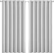 Dreamz 2 Panels Blockout Curtains Window Blackout Draperies Eyelet Day Bedroom Living Room Thermal 132cmx160cm, Grey