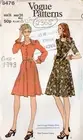 1973 Vintage Vogue Sewing Pattern (B36″) DRESS (2368) Vogue 8476