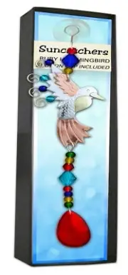 Pilgrim Imports - Suncatcher - Ruby Hummingbird - Silver & Rose Copper - NEW