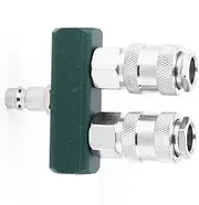 Male Female Connector 1/4 Inch TwoWay Quick Connector with Adjustable Valve, High Performance Pneumatic Adapter for Compressor, Galvanized Material