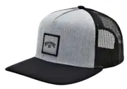 Billabong Men's Stacked Heather Gray Black Trucker Snapback Adjustable hat cap