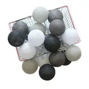 Christmas Decorative String LED Lights Ball Black & Grey