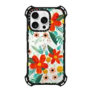 iPhone 16 Pro Bounce Case MagSafe Compatible Red Flowers
