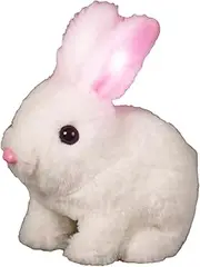 Hopping Bunny Toy - Realistic Jumping Plush Animal | Bouncing Robotic Bunny Toy | Stuffed Pet with Wiggling Ears Design | Interactive Toy for Kids, Playroom, Birthday, Easter, Daily Fun