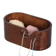 Wooden Yarn Bowl Wool Ball Holder Knitting Bowl Swirl Design Smooth Crochet Bowl