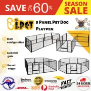 60 cm 8 Panel Pet Dog Playpen Puppy Exercise Fence Enclosure Cage Cat Play Pen