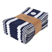 6PK J.Elliot Home Eleanor 50x70cm Cotton Kitchen Tea Towel Rectangle Cloth Navy