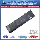 Genuine 69KF2 Battery for Alienware m15 R3 R4 R5 R6 R7 m16 R1 m17 R3 R4 86Wh