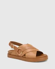 Brigid Tan Leather Flatform Sandal