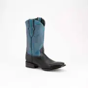 Men's Ferrini Gunner Leather Boots Handcrafted Black