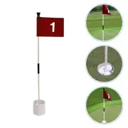 Golfing Flagpole and Goal Flags - Putting Mirror Training Aid for