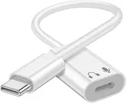 USB C to Lightning Audio Adapter for iPhone 15 Pro Max/iPad Pro/iPad 10 (White)